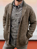 COOFANDY Herren Einfarbige Strickjacke