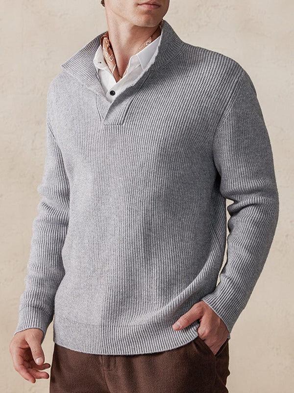 Stylischer Uni-Pullover mit Stehkragen