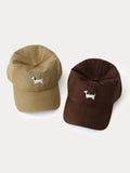 Lässige Besticktes Dackel-Motiv Baumwoll-Baseballcap