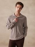 Elastischer Polo-Pullover mit Viertelreißverschluss