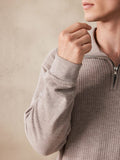 Elastischer Polo-Pullover mit Viertelreißverschluss