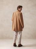 Bequemer Herren Tweedmantel mit Stehkragen