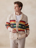 Stylischer Cardigan mit Reverskragen und farbenfrohem Grafikmuster
