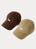 Lässige Besticktes Dackel-Motiv Baumwoll-Baseballcap