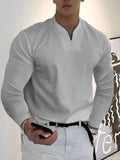 Lockeres V Ausschnitt Langarm Shirt