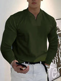 Lockeres V Ausschnitt Langarm Shirt