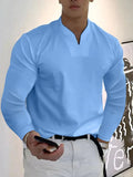 Lockeres V Ausschnitt Langarm Shirt