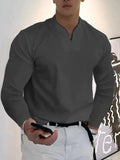 Lockeres V Ausschnitt Langarm Shirt