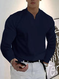 Lockeres V Ausschnitt Langarm Shirt