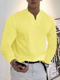 Lockeres V Ausschnitt Langarm Shirt