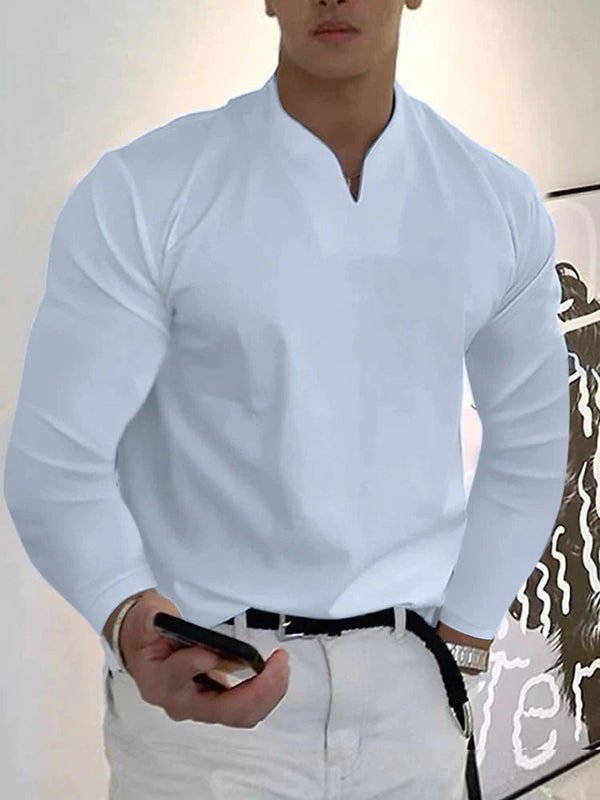 Lockeres V Ausschnitt Langarm Shirt
