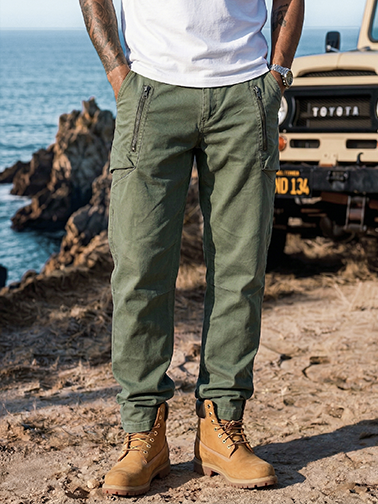 Trendy Tapered Cargo-Hose aus 100% Baumwolle