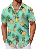 Kurzarm Flamingo Print Hawaii Hemd