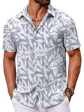 Kurzarm Flamingo Print Hawaii Hemd