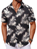 Kurzarm Flamingo Print Hawaii Hemd