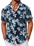 Kurzarm Flamingo Print Hawaii Hemd