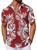 Kurzarm Flamingo Print Hawaii Hemd