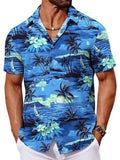 Kurzarm Flamingo Print Hawaii Hemd