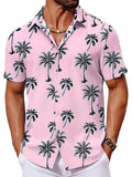 Kurzarm Flamingo Print Hawaii Hemd