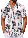 Kurzarm Flamingo Print Hawaii Hemd