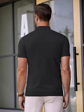 Slim Fit Stehkragen Strick T Shirt