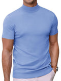 Slim Fit Stehkragen Strick T Shirt