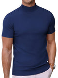 Slim Fit Stehkragen Strick T Shirt