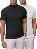 Slim Fit Stehkragen Strick T Shirt