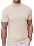 Slim Fit Stehkragen Strick T Shirt