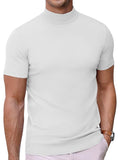 Slim Fit Stehkragen Strick T Shirt