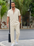 Casual Loose Fit Hemden-Set