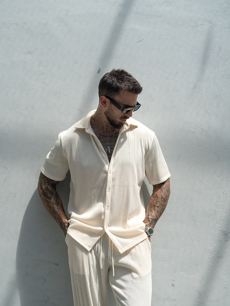 Casual Loose Fit Hemden-Set