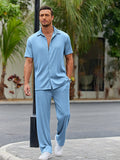 Casual Loose Fit Hemden-Set