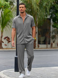 Casual Loose Fit Hemden-Set