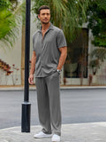 Casual Loose Fit Hemden-Set