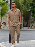 Casual Loose Fit Hemden-Set