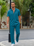 Casual Loose Fit Hemden-Set