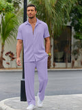 Casual Loose Fit Hemden-Set