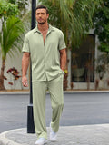 Casual Loose Fit Hemden-Set