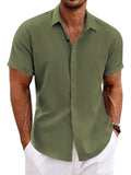 COOFANDY Leinenhemd Herren Kurzarm