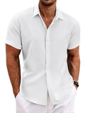COOFANDY Leinenhemd Herren Kurzarm