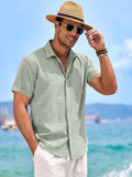COOFANDY Leinenhemd Herren Kurzarm