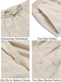 COOFANDY Leinenhose mit Kordelzug