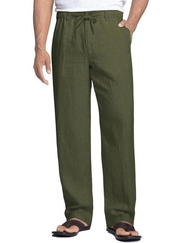 COOFANDY Leinenhose mit Kordelzug