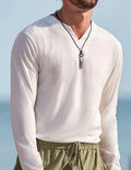 Lockeres V Ausschnitt Langarm Shirt