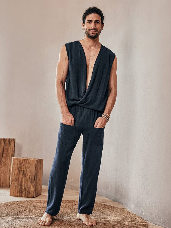 Weiches Leinen-Mix Tank-Top Set
