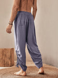 Lässige Weite Leinen-Mix Hose