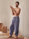 Lässige Weite Leinen-Mix Hose