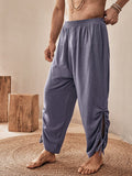 Lässige Weite Leinen-Mix Hose