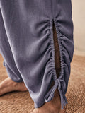 Lässige Weite Leinen-Mix Hose